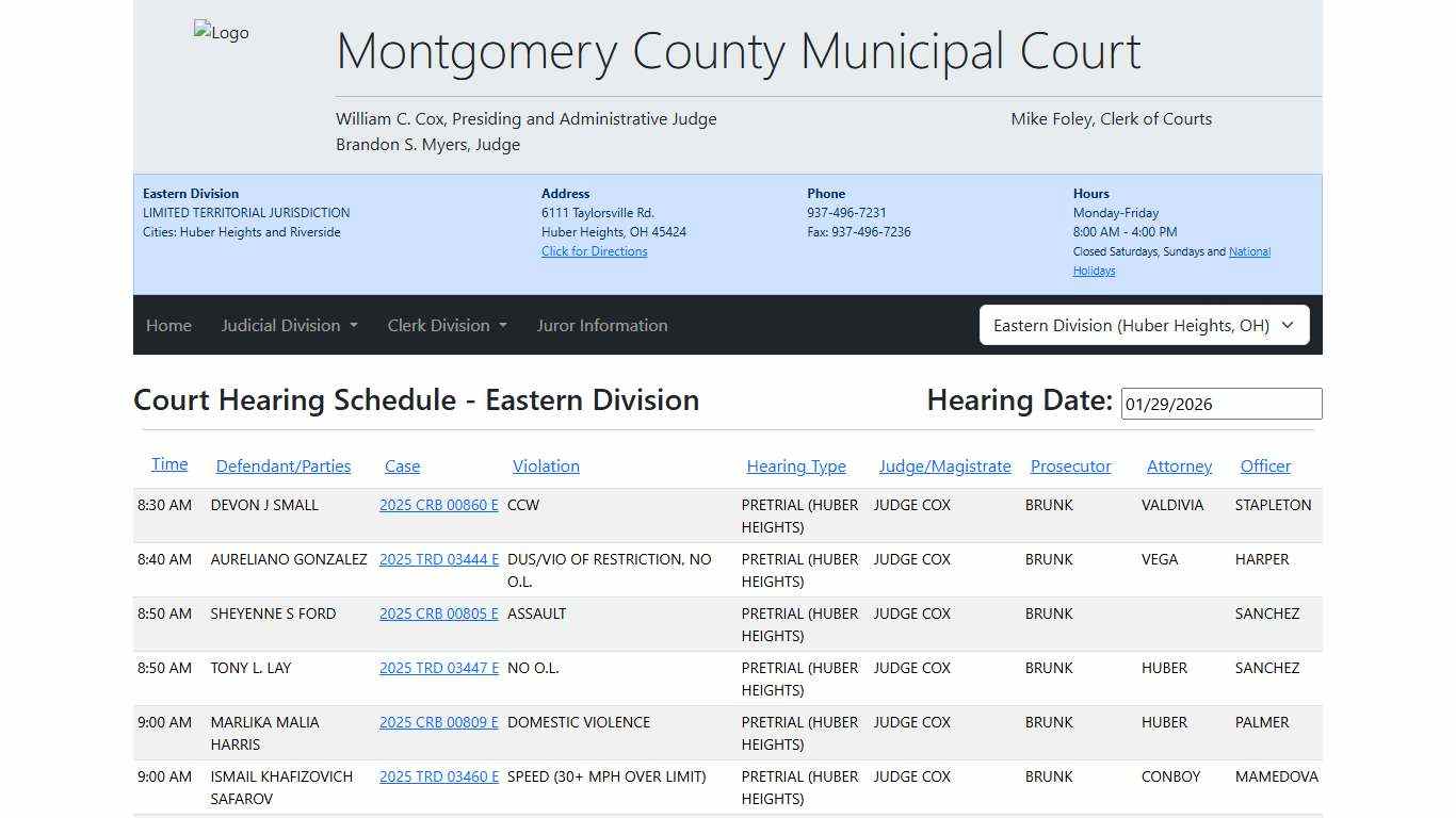 The Municipal Courts of Montgomery County, Ohio