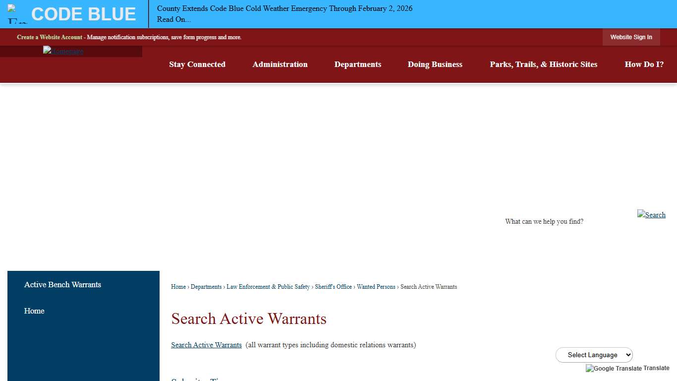 Search Active Warrants Montgomery County, PA - Official Website